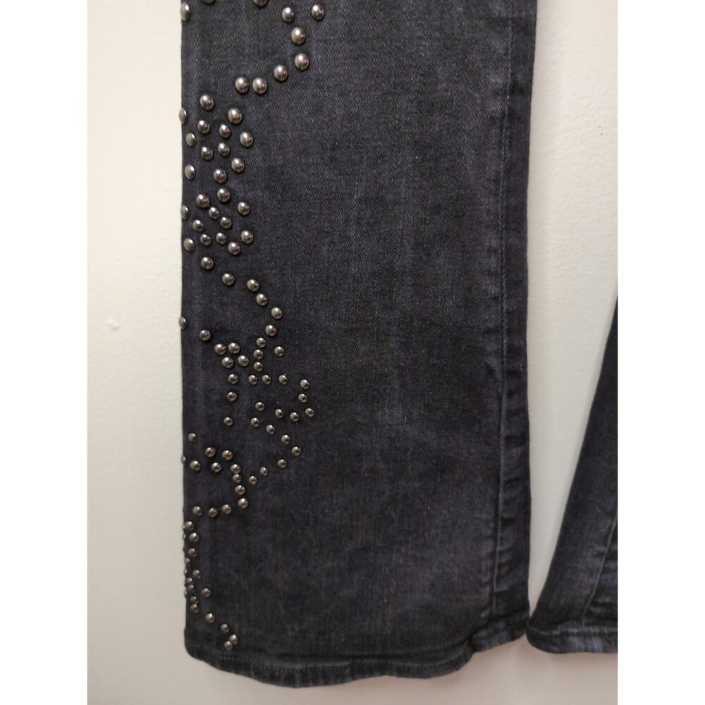 Free people love forever cowgirl studded embellished gray denim flare jeans 25 - Picture 5 of 13